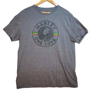 Bob Marley One Love Graphic Tee Gray XXL Reggae Band Shirt